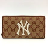 Gucci Long Wallet Purse 547791 GG canvas / leather beige GG New York Yankees collaboration NY Women