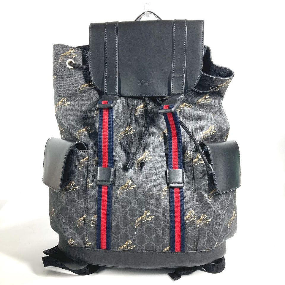 Gucci Backpack 495563 GG Supreme Canvas black GG Supreme Sherry line