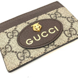 Gucci Card Case 597557 GG Supreme Canvas Brown x yellow GG Supreme Cat Head Cat neo vintage mens