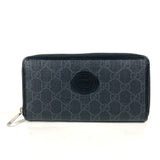 Gucci Long Wallet Purse 673003 GG Supreme Canvas black GG Supreme Interlocking G zip-around wallet mens