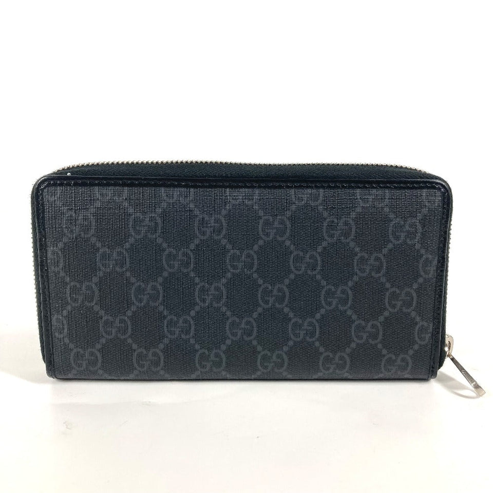 Gucci Long Wallet Purse 673003 GG Supreme Canvas black GG Supreme Interlocking G zip-around wallet mens