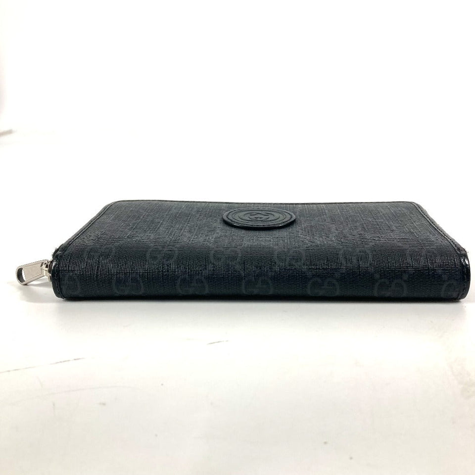 Gucci Long Wallet Purse 673003 GG Supreme Canvas black GG Supreme Interlocking G zip-around wallet mens