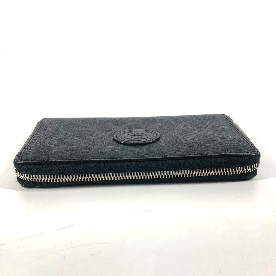 Gucci Long Wallet Purse 673003 GG Supreme Canvas black GG Supreme Interlocking G zip-around wallet mens