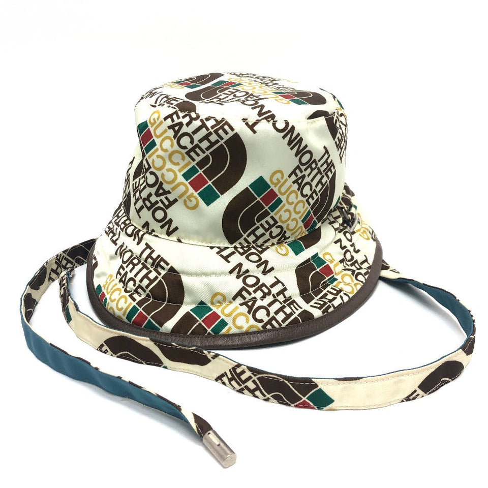 Gucci hat 652942 Nylon White x blue Reversible logo THE NORTH FACE North Face collaboration unisex(Unisex)