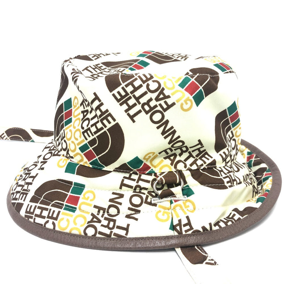 Gucci hat 652942 Nylon White x blue Reversible logo THE NORTH FACE North Face collaboration unisex(Unisex)