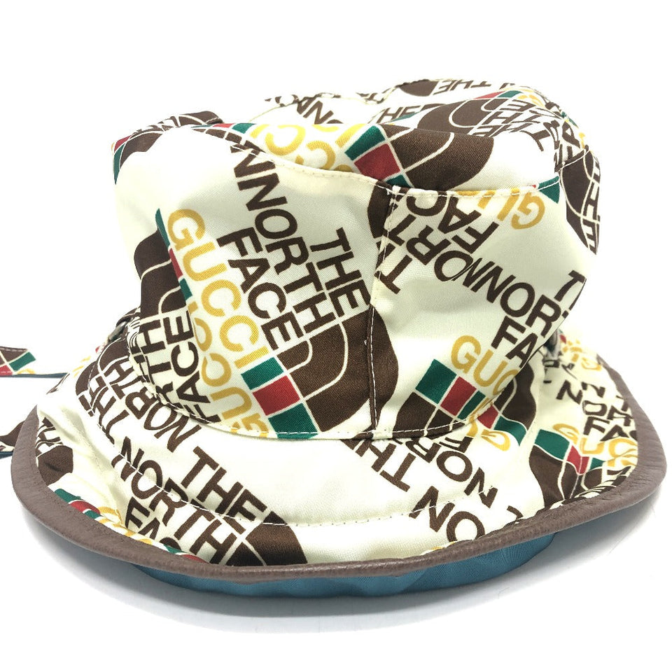 Gucci hat 652942 Nylon White x blue Reversible logo THE NORTH FACE North Face collaboration unisex(Unisex)
