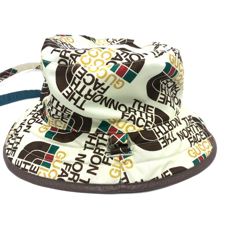 Gucci hat 652942 Nylon White x blue Reversible logo THE NORTH FACE North Face collaboration unisex(Unisex)