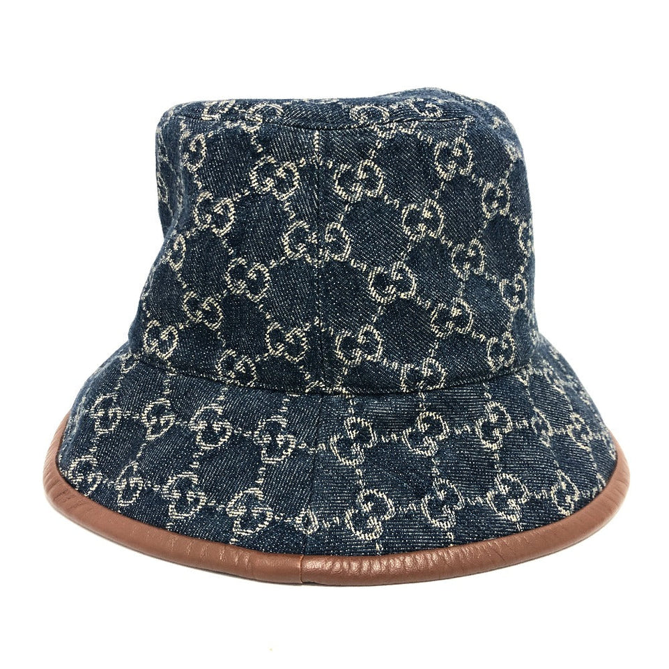 Gucci hat 576371 cotton blue GG denim Women S