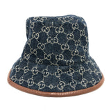 Gucci hat 576371 cotton blue GG denim Women S
