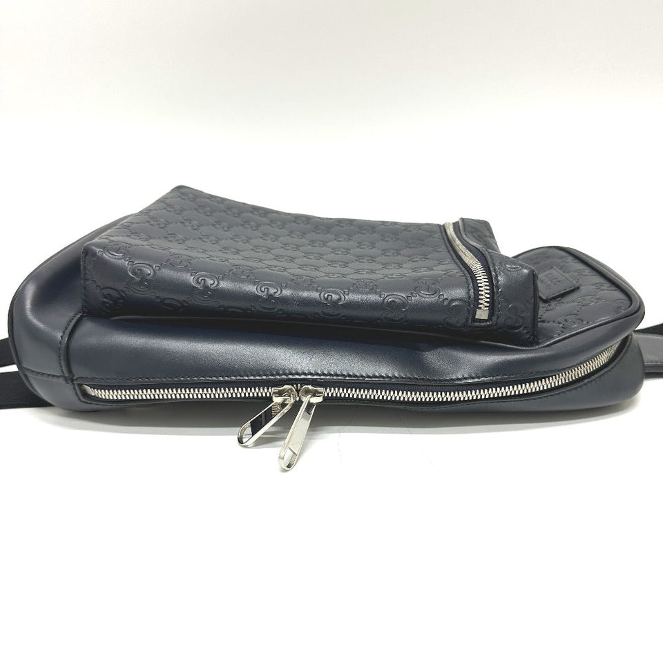 Gucci Shoulder Bag 450970 leather black Guccisima Sling bag mens