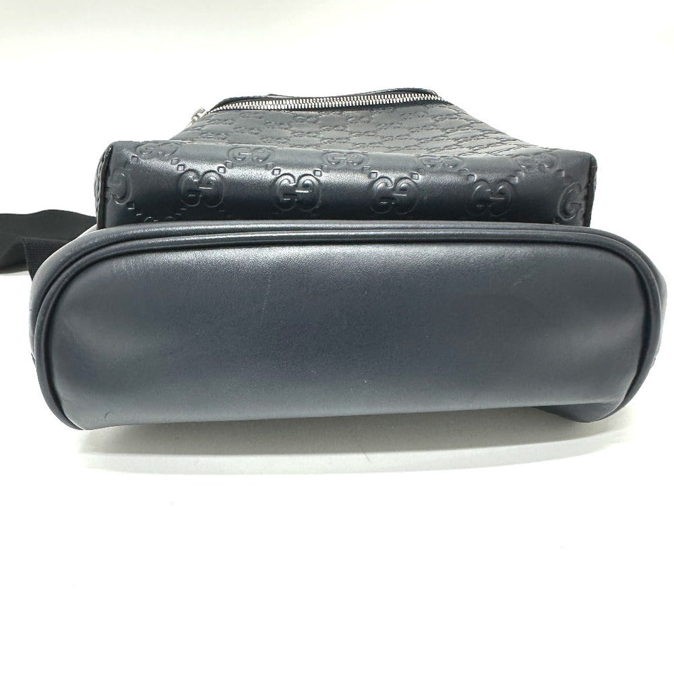 Gucci Shoulder Bag 450970 leather black Guccisima Sling bag mens