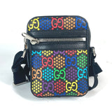 Gucci Shoulder Bag 598103 leather Black x multicolor GG psychedelic Crossbody unisex(Unisex)