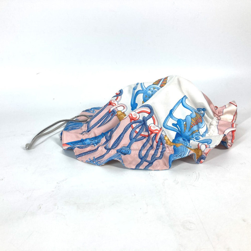 Hermes Pouch silk pink Drawstring pouch Petith Women