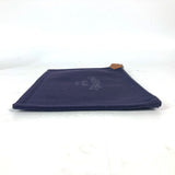 Hermes Pouch cotton Navy logo flat Yachting PM unisex(Unisex)