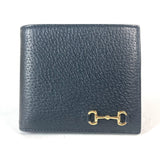 Gucci Folded wallet 700464 leather black Mini wallet Horsebit mens