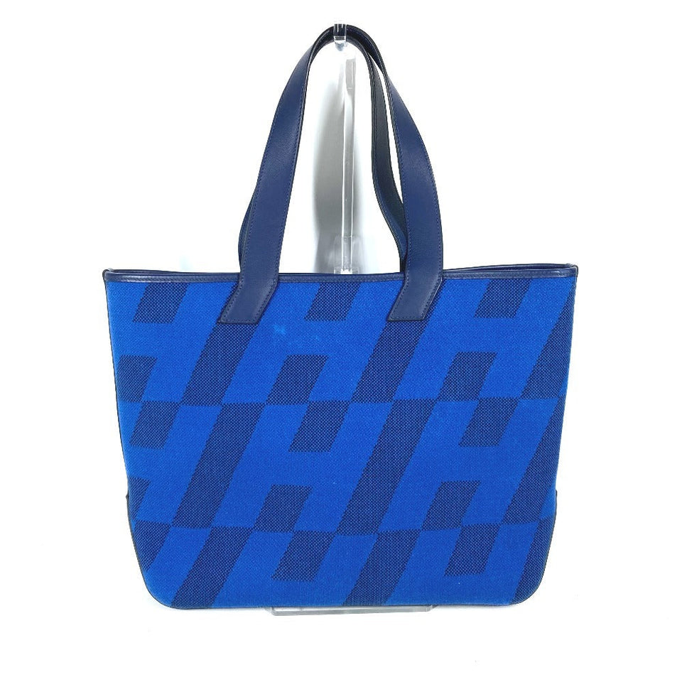 Hermes Tote Bag Leather / canvas blue Handbag Ambier GM 40 unisex(Unisex)