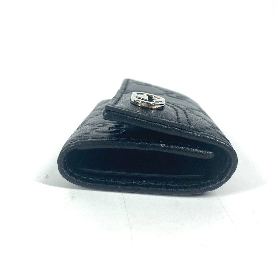 Gucci Key case Key holder  181680 Sima leather black Guccisima GG 6-key set unisex(Unisex)