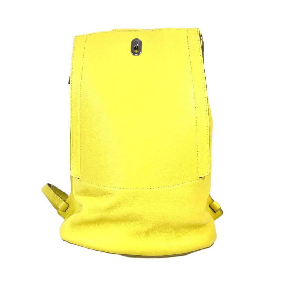 Hermes Backpack leather yellow Sac A Dos unisex(Unisex)