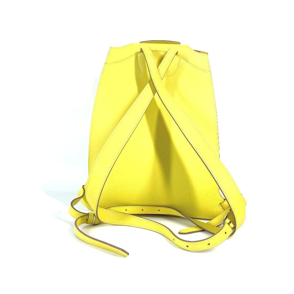 Hermes Backpack leather yellow Sac A Dos unisex(Unisex)