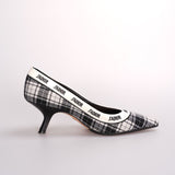 Dior Canvas Ribbon Tartan Print Embroidered J'ADior Pumps