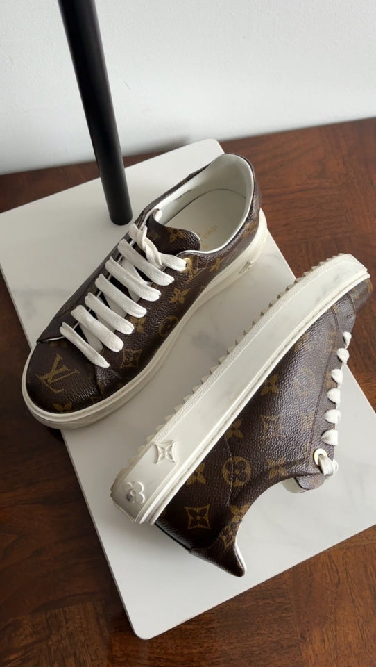 Louis Vuitton Time Out Monogram Canvas Low Top Sneakers - 38