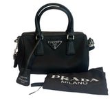Prada Black Re-Nylon Top Handle Crossbody Bag