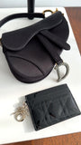 Christian Dior Black Patent Cannage  Holder