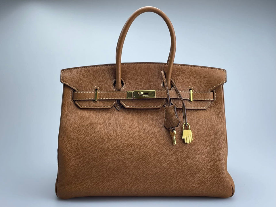 Hermes Birkin 35 in gold Togo leather