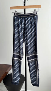 Christian Dior DiorAlps Navy Blue Oblique Logo Leggings - S