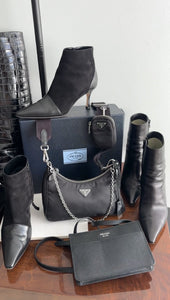 Prada Black Saffiano Leather Phone Pouch