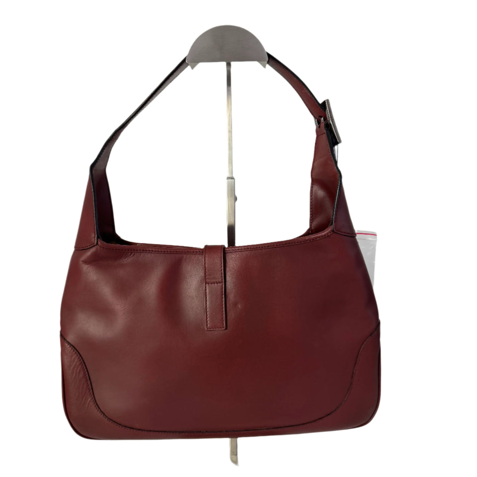 Gucci Jackie Vintage Medium Burgundy Leather Silver Hardware