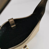 Gucci Jackie Vintage Mini Gold Lambskin Leather Brown Calfskin Leather