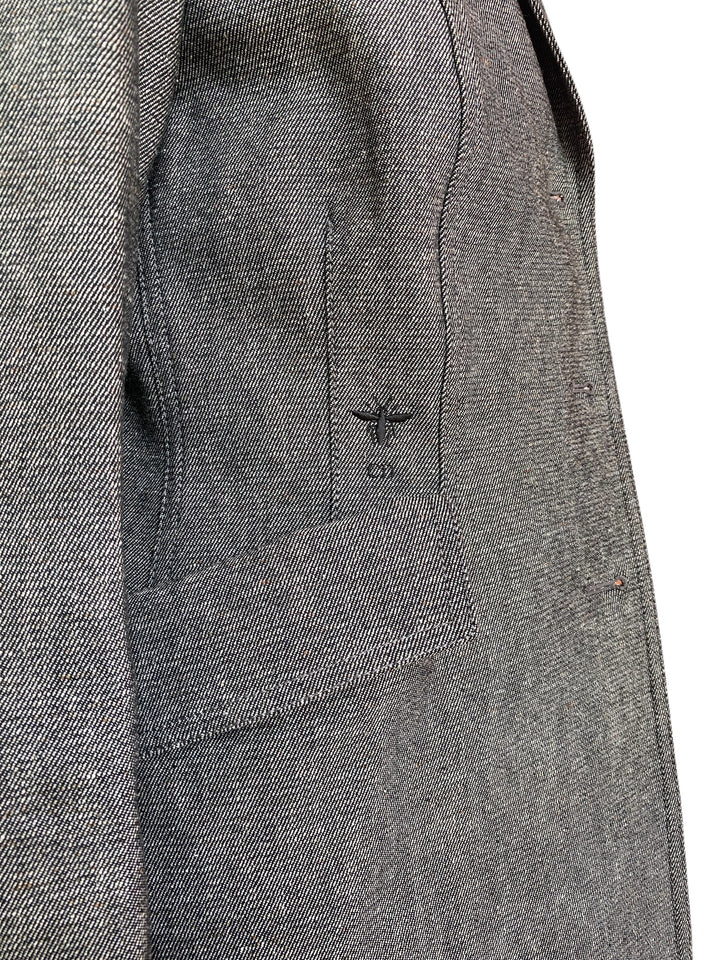 Christian Dior Grey Silk Double Breasted Hooded Jacket - IT 46 / US 10