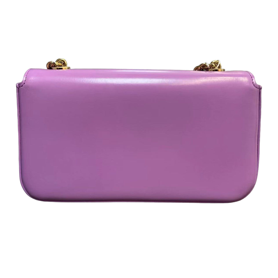 Shiny Calfskin Cuir Triomphe Chain Bag Purple GHW