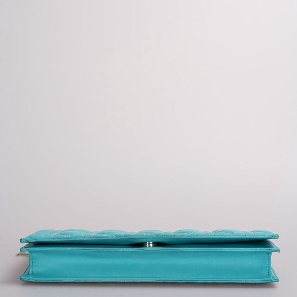 Dior Aqua Green Cannage Leather Lady Dior Chain Clutch bag