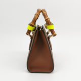 Gucci Diana Mini Tan Brown Leather Bag Bamboo Handle with Strap