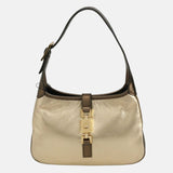 Gucci Jackie Vintage Mini Gold Lambskin Leather Brown Calfskin Leather