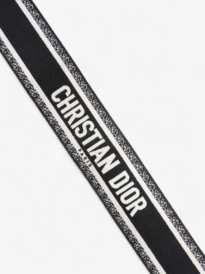 Christian Dior Shoulder Strap Ultramatte Black / White Cotton