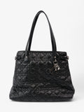 Christian Dior Panarea Tote Black Coated Canvas