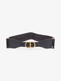 Christian Dior CD Belt Black / Gold Cotton 80cm