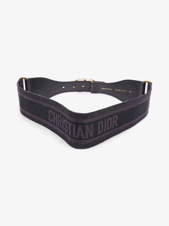 Christian Dior CD Belt Black / Gold Cotton 80cm