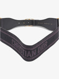 Christian Dior CD Belt Black / Gold Cotton 80cm