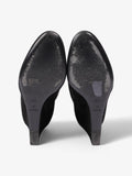 Christian Dior Fur Trim Ankle Boots 80mm Black Suede EU 37 UK 4