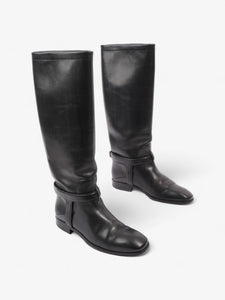 Christian Dior Riding Boots Black Leather EU 37 UK 4