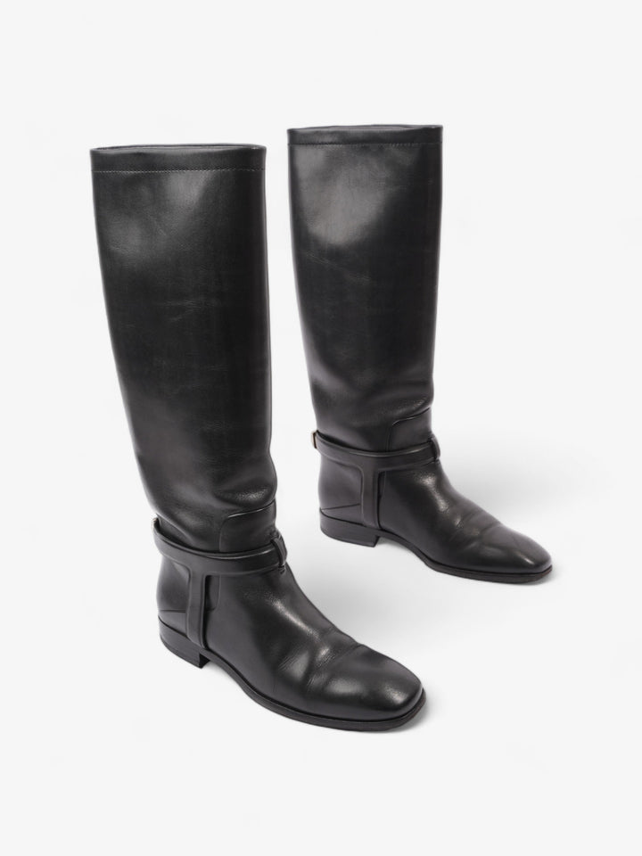 Christian Dior Riding Boots Black Leather EU 37 UK 4