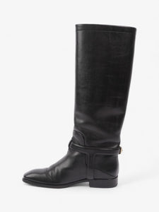 Christian Dior Riding Boots Black Leather EU 37 UK 4