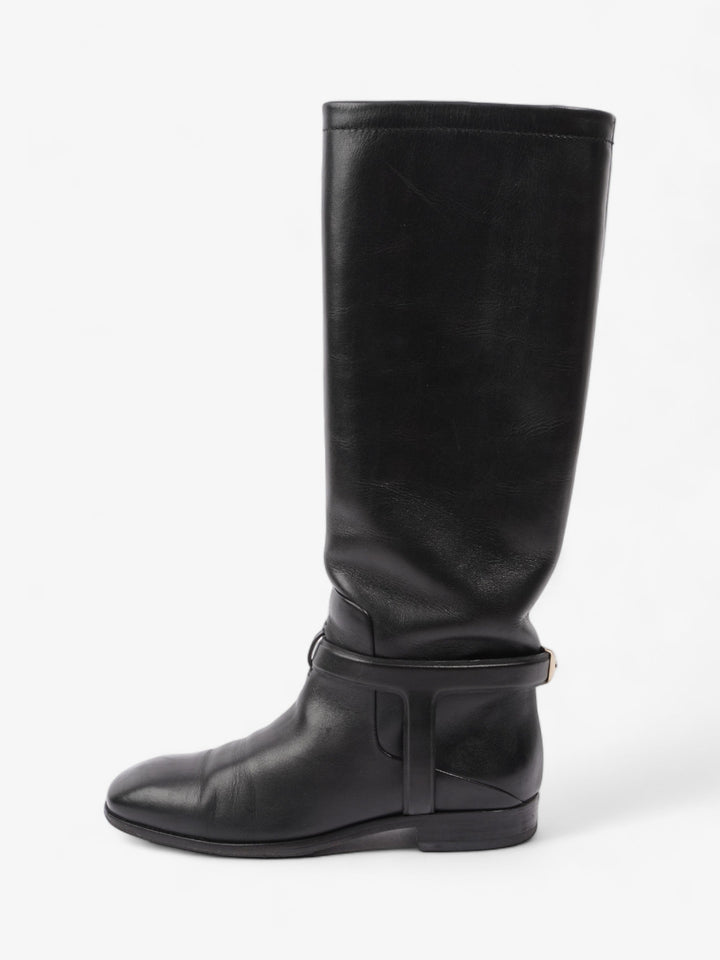 Christian Dior Riding Boots Black Leather EU 37 UK 4