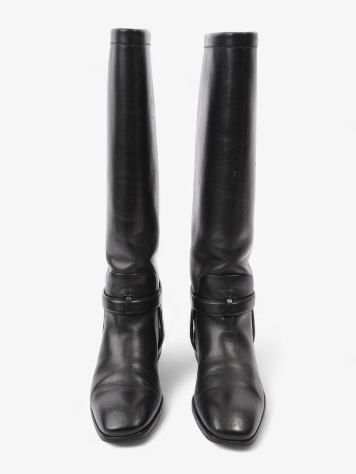 Christian Dior Riding Boots Black Leather EU 37 UK 4