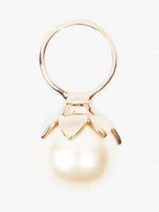 Christian Dior Faux Pearl Ring Gold Base Metal M (Circumference - 16.56mm)