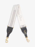 Christian Dior Adjustable Shoulder Strap With Ring Grey Oblique Canvas